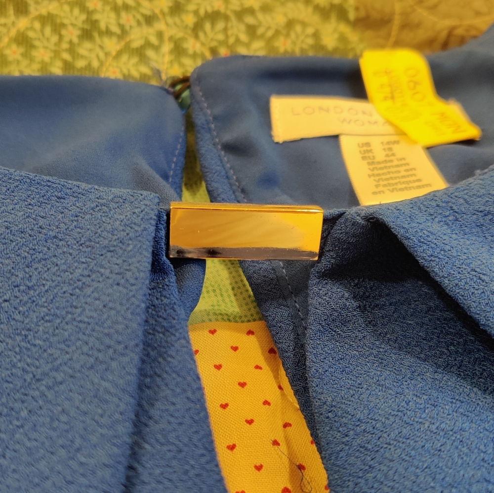 London Times Cold Shoulder Mini Cape Blue Dress - Picture 4 of 10